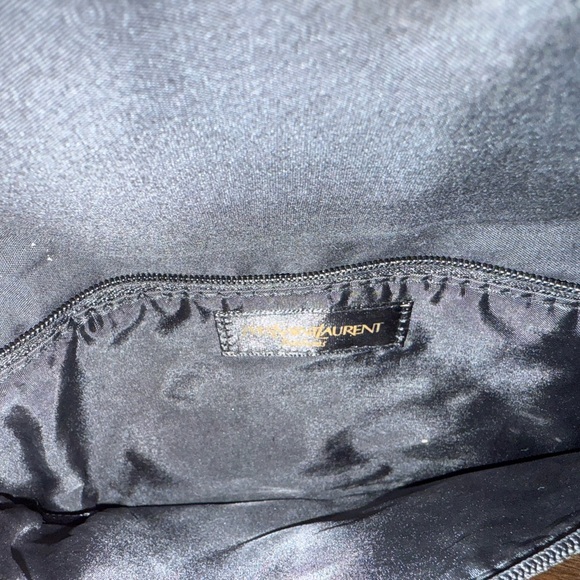 Yves Saint Laurent Black Fabric Detail Clutch - Picture 7 of 9